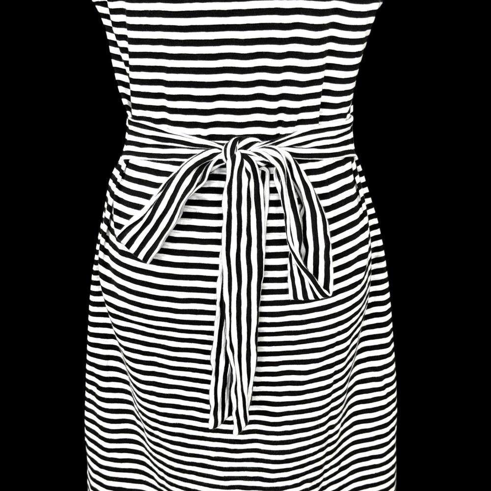 J.Crew Factory Cotton T-Shirt Dress XL Black White Sustainable Nautical French - Picture 5 of 8